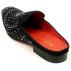 Fiesso Black Genuine Suede Rhinestone Ornamented Slip On Shoes FI7420.
